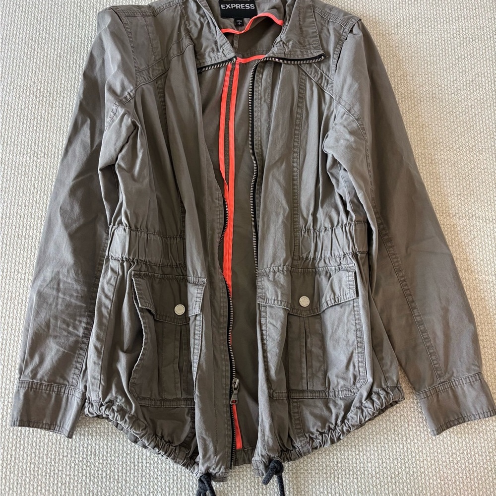 Express Women's Utility Jacket in Hunter green